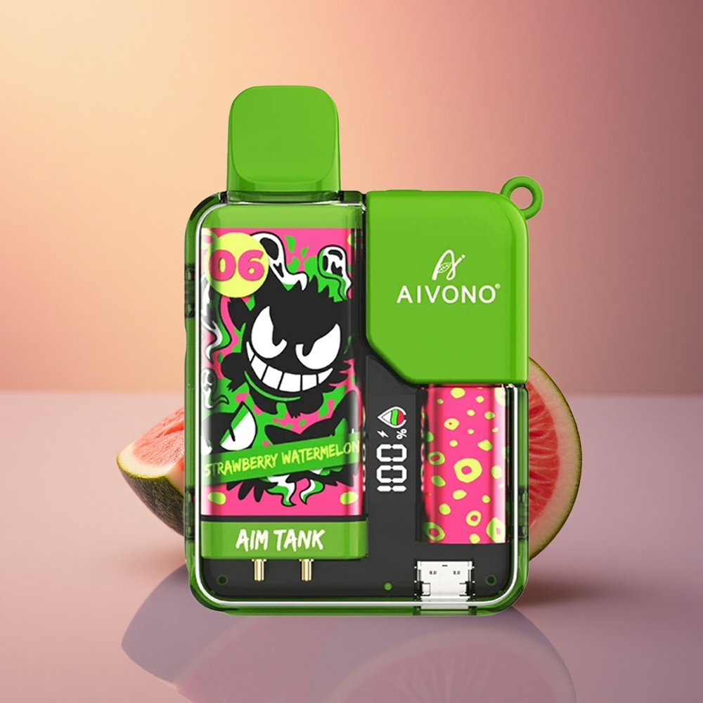 Aivono Aim Tank 9500 Puffs فراولة بطيخ بسعة 18 مل و 650 ملي أمبير