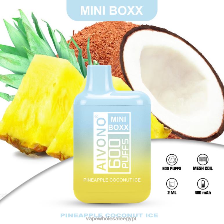Aivono AIM MINI BOXX 600 الأناناس وجوز الهند الجليد - R6RTR238 Cairo Vape Shop