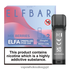 2R86DB339 - Cairo Vape Shop مزيج التوت ELFBAR Elfa جراب مملوء مسبقًا - 2 مل - 20 ملجم (عبوتان)